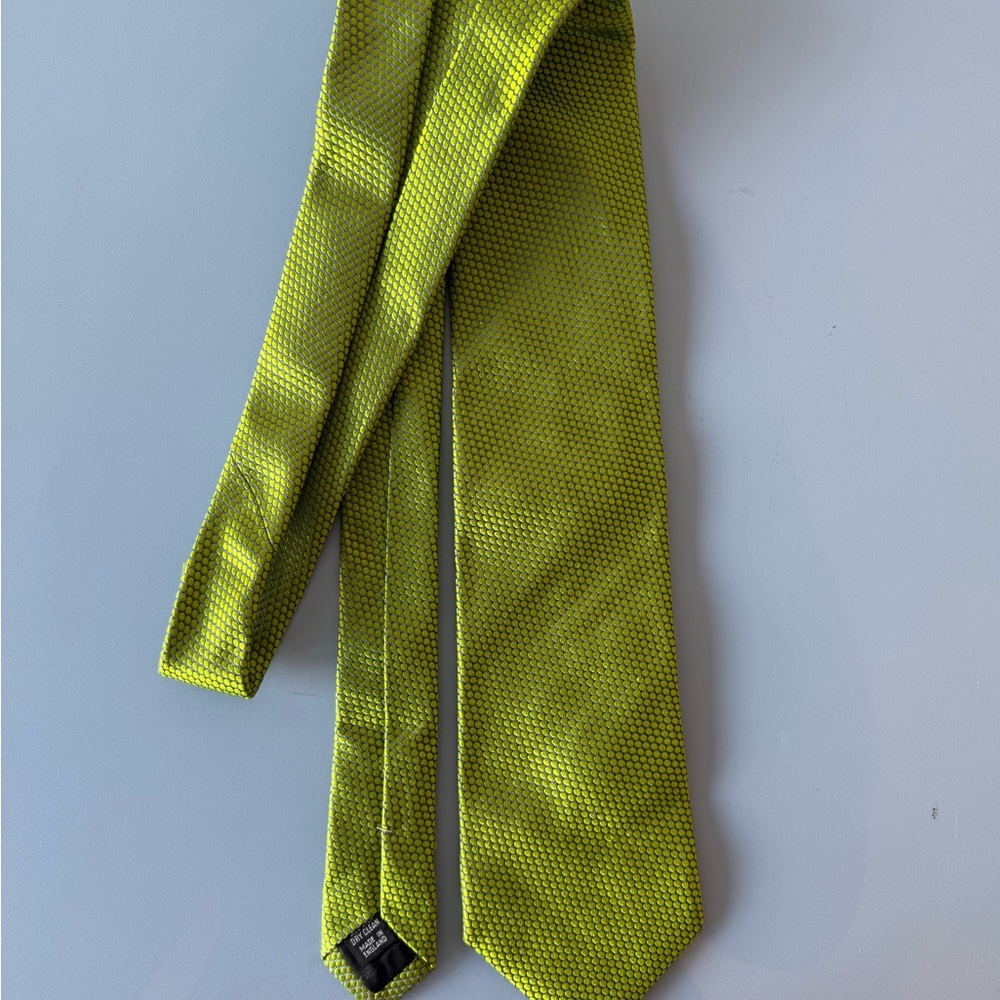 Duchamp Lime Green Textured Tie
